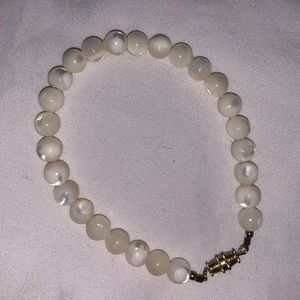 White beaded bracelet